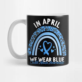 Child Abuse Prevention Awareness Month Blue Ribbon gift idea Mug